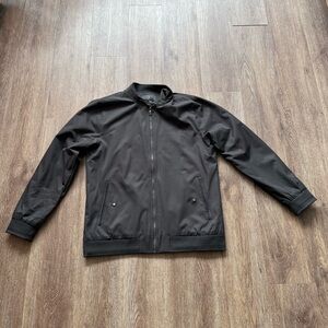 Black Men's Bomber Jacket - Lightweight Zip-Up